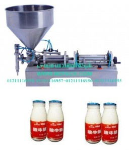 ماكينة تعبئة منتجات الالبان السائلة في زجاجات برأسواحدة للتعبئة موديل ام تو باك 404 ماركة المهندس منسي