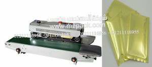 ماكينة لحام و تصنيع اكياس متعددة الطبقات مع طباعة تاريخ انتاج بسير ناقل طراز  – M2pack machine 301 التى نقدمها نحن المهندس منسي للتغليف الحديث والصناعات الهندسية – ام تو باك